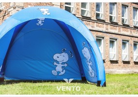 Blue, constant pressure tent for Metlife.